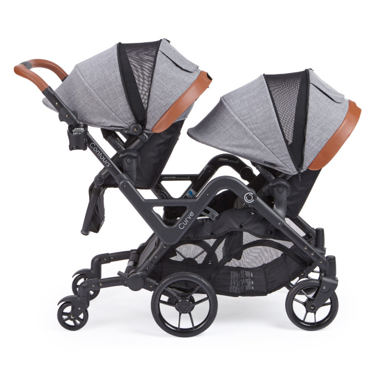 double tandem stroller for infant and toddler
