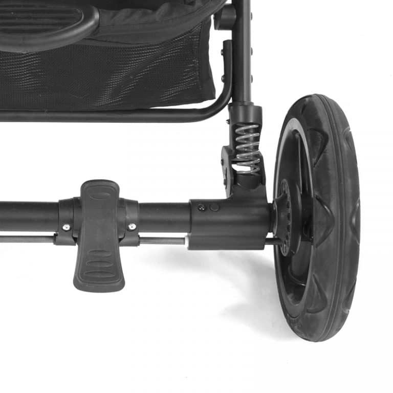 double stroller with skateboard