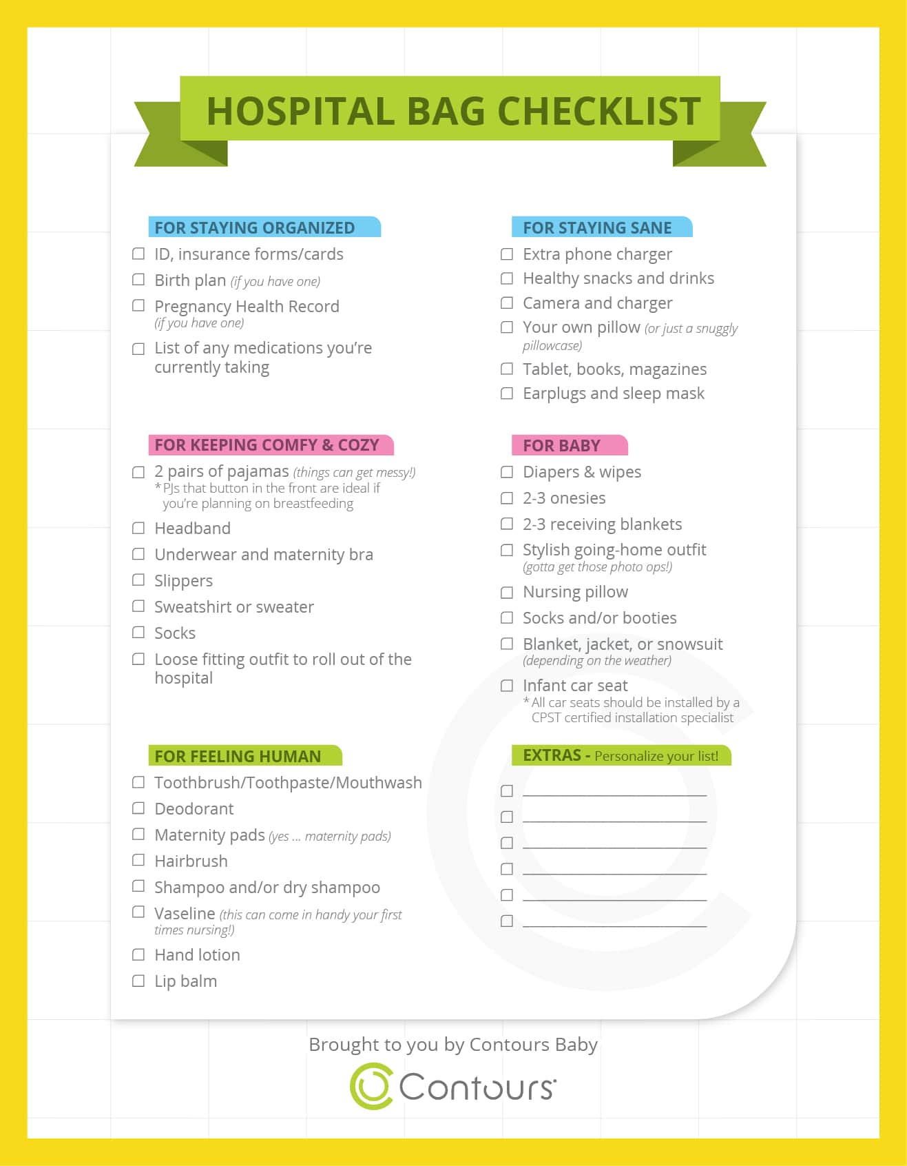 Hospital Bag Checklist Contoursbaby Related Content Baby Proofing Your Home
