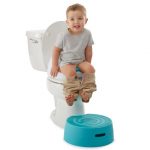 Child on Toilet with Step Stool