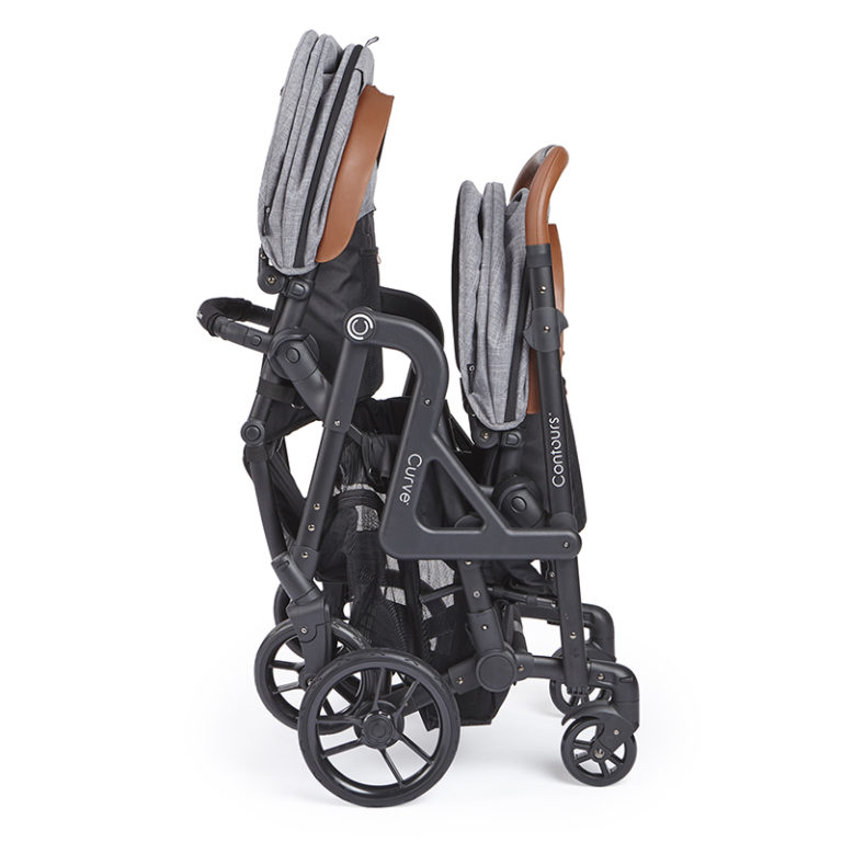 contours double stroller folded