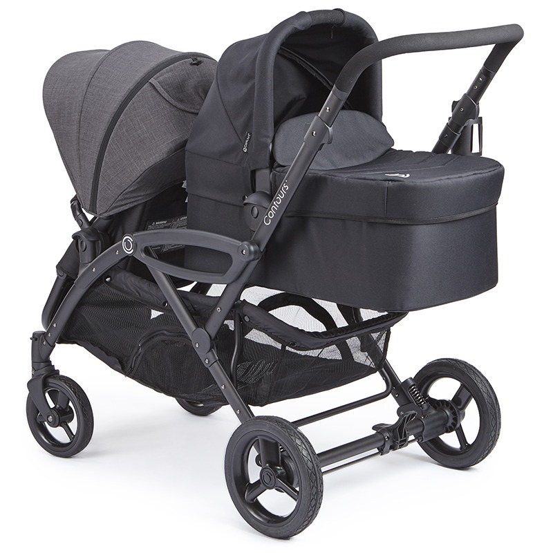 Contours Bassinet Accessory attached to the options Elite Tandem stroller