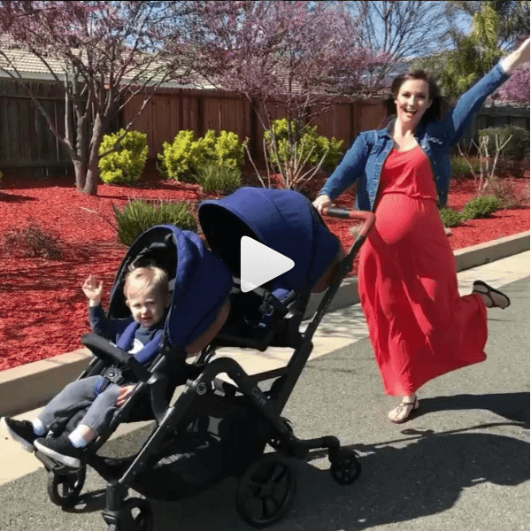 double stroller with kickboard