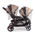 Weather shield accessory on the Options Elite double stroller