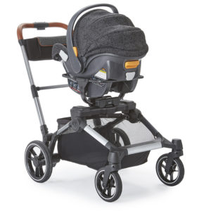 Contours Element Stroller in a single stroller mode with a car seat