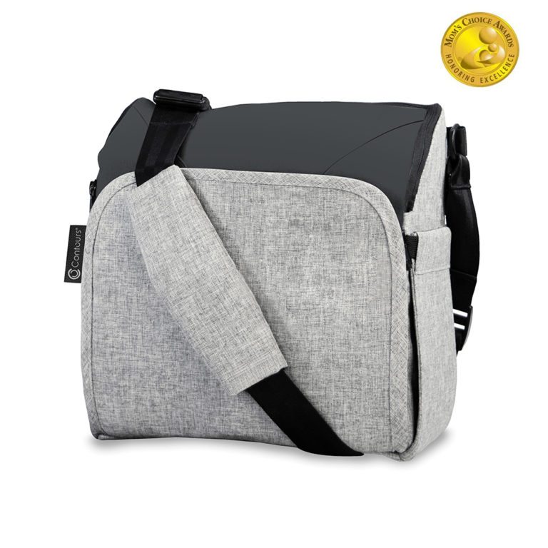 Booster seat and diaper bag with Moms Choice award logo